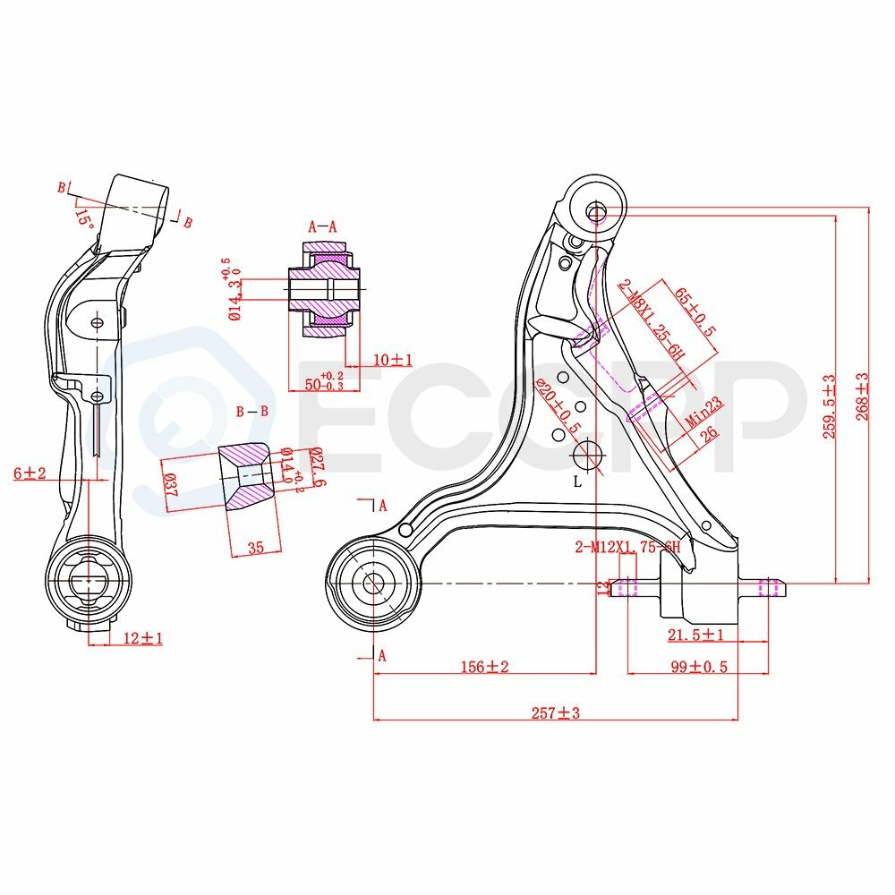 ECCPP 10pcs Complete Front Suspension Control Arm Kit For Volvo S60 V70 01-07 ECCPP