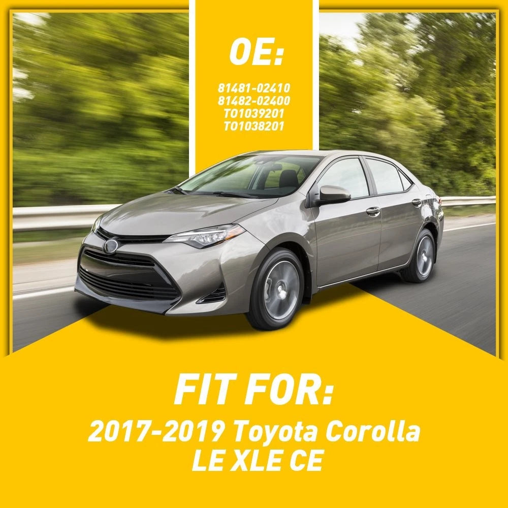 Fog Light Cover For 2017-2019 Toyota Corolla LE XLE CE Left Right Gloss Black 6B93BC-57