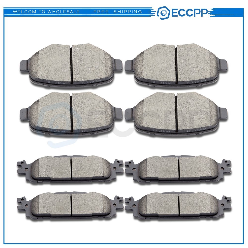 Front Rear Ceramic Brake Pads Kit Fits Ford Explore 2011-2019 Ford Flex 2009-17 6B93BC-57