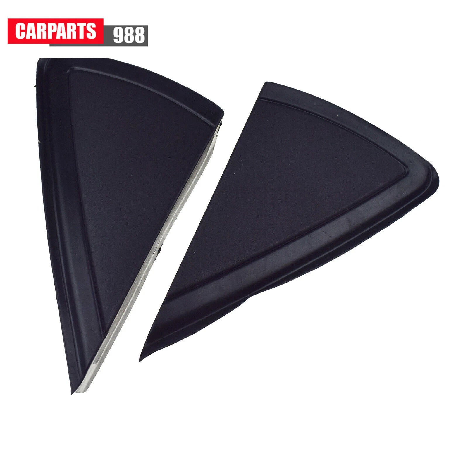 Pair LH RH Rearview Mirror Triangle Molding Cover Black For VW Polo MK5 2010-20 6B93BC-57