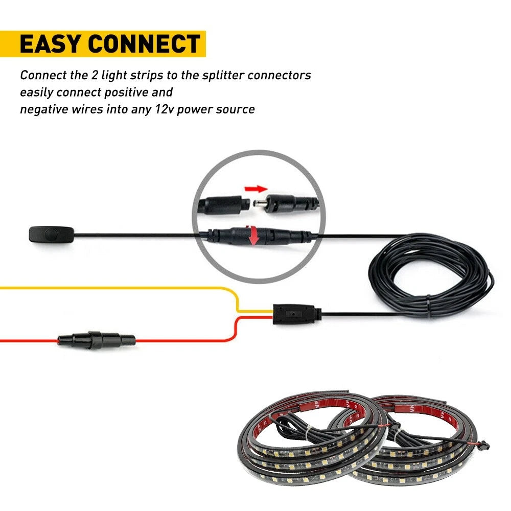 2x 60" Waterproof LED Cargo Bed Light Bar Van Pickup Truck Lighting Strips EOA 6B93BC-57