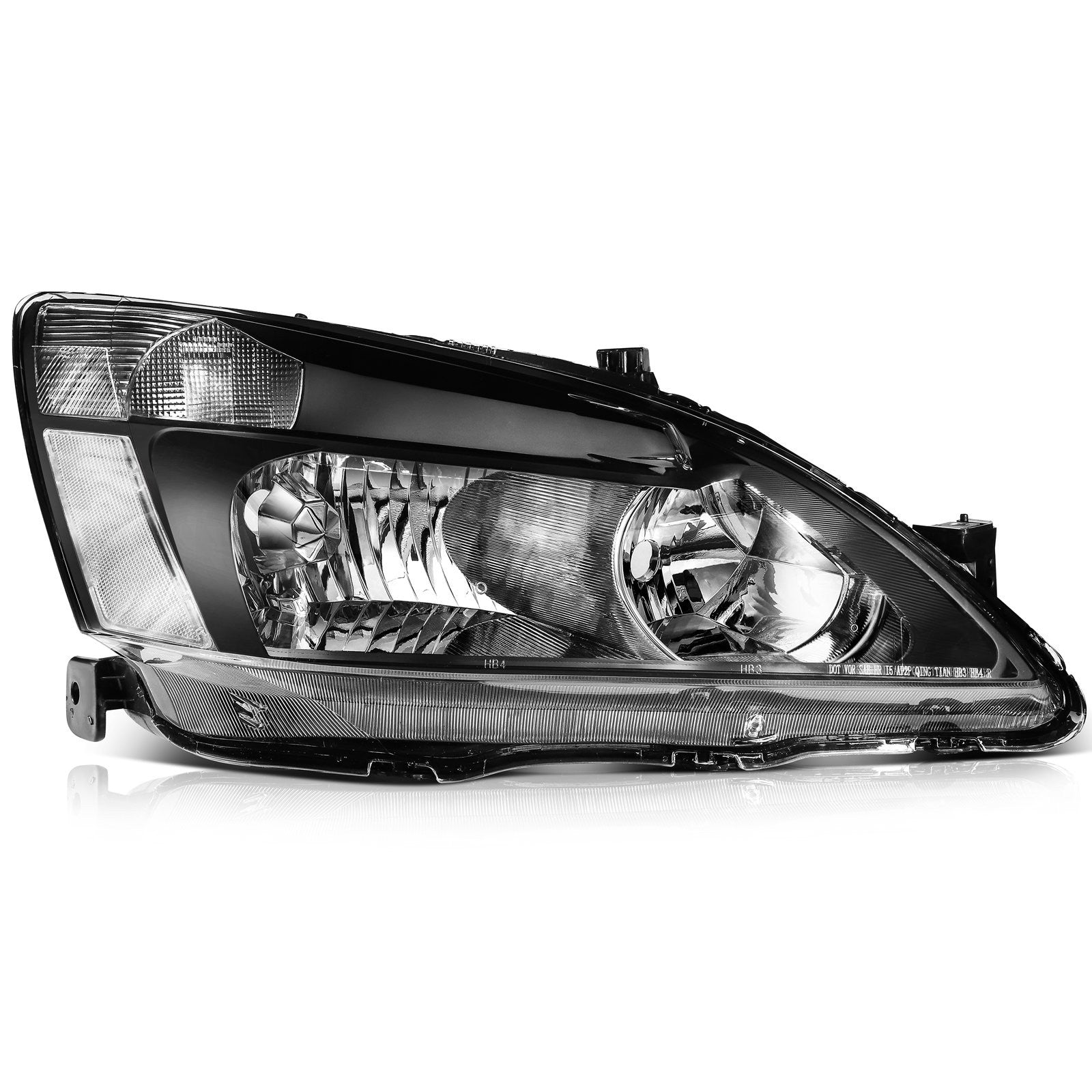 For 2003-2007 Honda Accord Black Clear Lens Left+Right Pair Headlights Assembly 6B93BC-57
