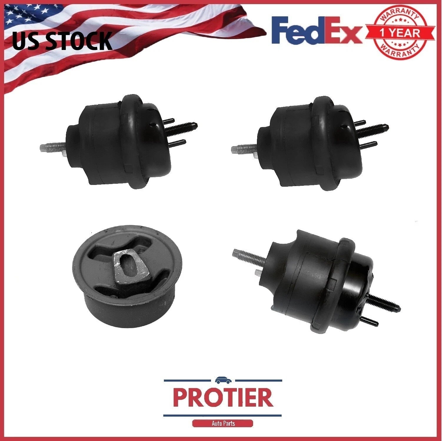 Engine Trans Mount & Bushing 4PCS 05-07 Fits Ford Five Hundred Freestyle 3.0L 6B93BC-57