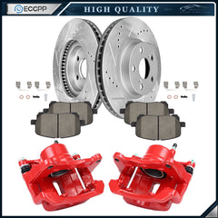 Front L+R Brake Calipers Brake Rotors Ceramic Pad For 2005-06 Toyota For Corolla 6B93BC-57