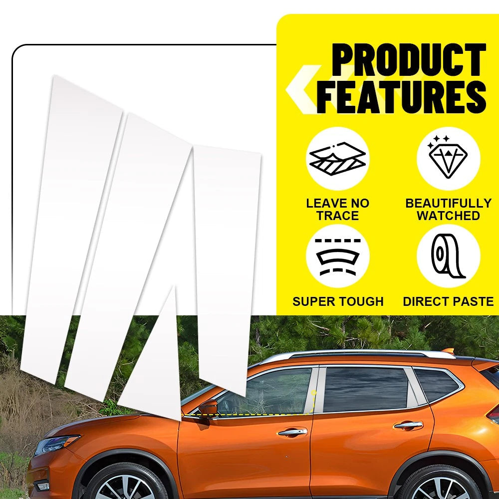 8pcs For Nissan Rogue 2014-2020 Piano Chrome Window Pillar Posts Door Trim Cover 6B93BC-57