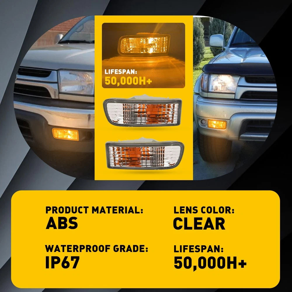 For 1999-2002 Toyota 4Runner Left&Right Side Clear Lens Turn Signal Lights Set A 6B93BC-57