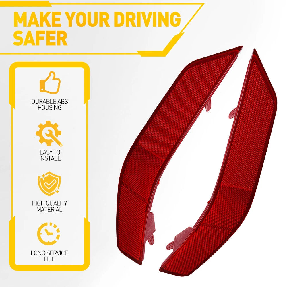 2PCS Rear Bumper Reflector Set Red Lens For 2017-2020 Nissan Rogue LH RH Side EA 6B93BC-57
