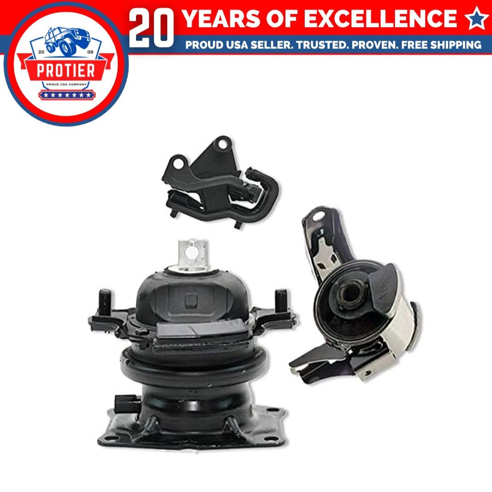 Fits 2007 Honda Odyssey 3.5L i-VTEC AUTO FRT FRT RT Motor & FRT Trans Mount 6B93BC-57
