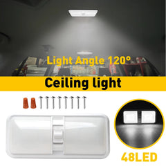 RV Interior 48 LEDs Light Ceiling Camper Trailer 11V-18V with 600LM Switch White 6B93BC-57