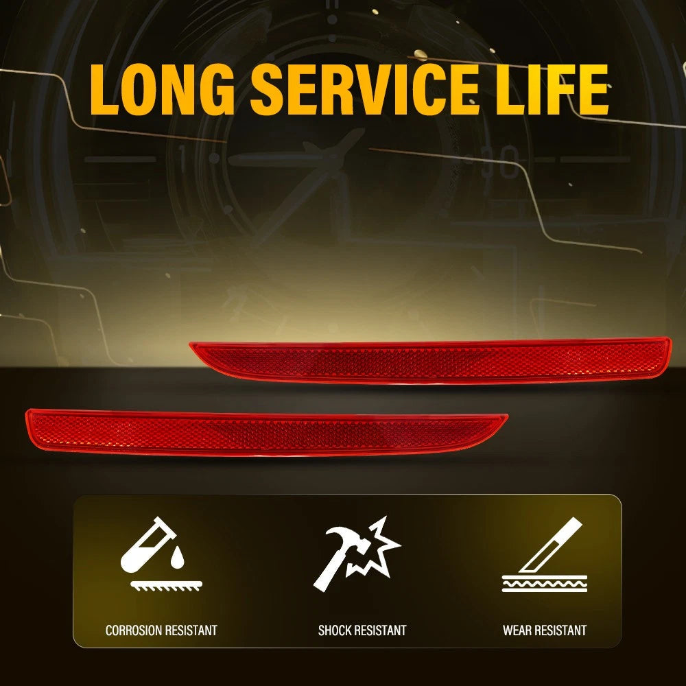 2x For 2016-2019 Ford Explorer Red Rear Bumper Reflector Lamp Light Left Right A 6B93BC-57
