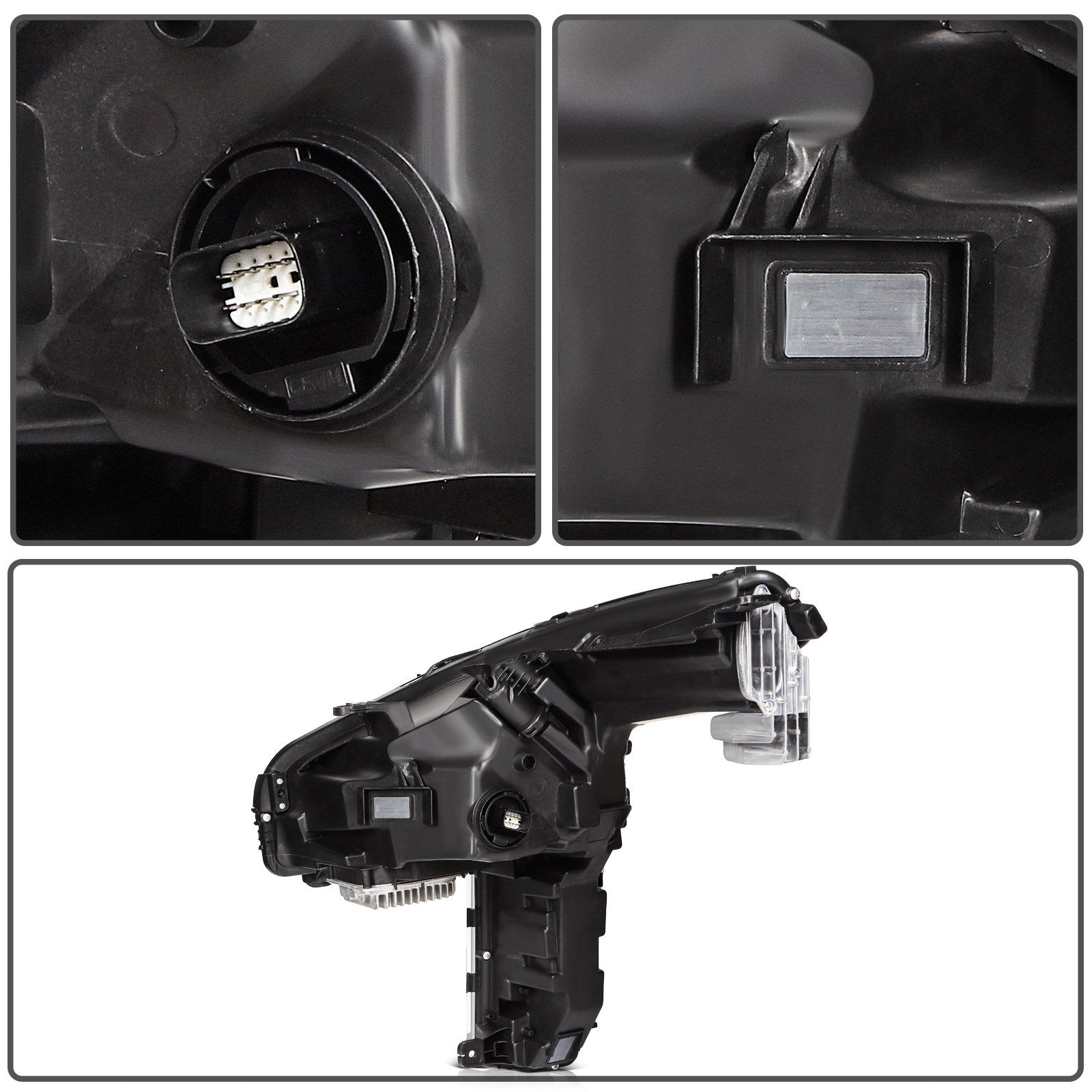 ECCPP LED Headlights Assembly For Cadillac XT4 2.0L 2019-2022 Pair Kit Black 6B93BC-57