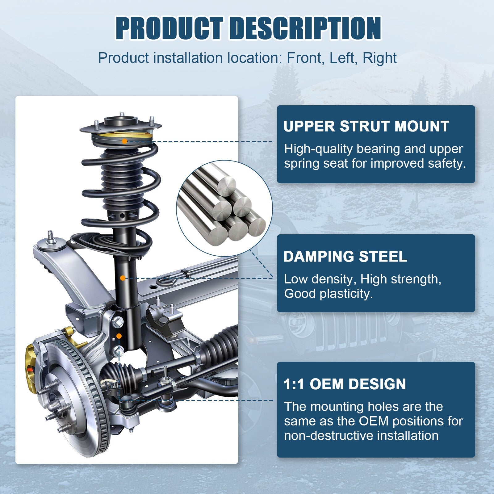 Loaded Fits 2013-2019 Ford Fusion Front Suspension Complete Struts w/ Springs 6B93BC-57