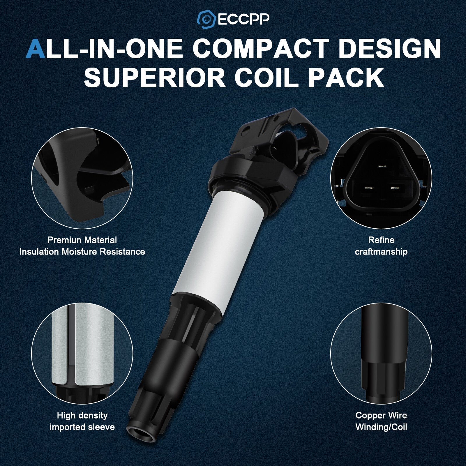 ECCPP 6 Ignition Coils For 2001-2005 BMW 325i 325xi 2.5L 2003-2006 330Ci 3.0L 6B93BC-57