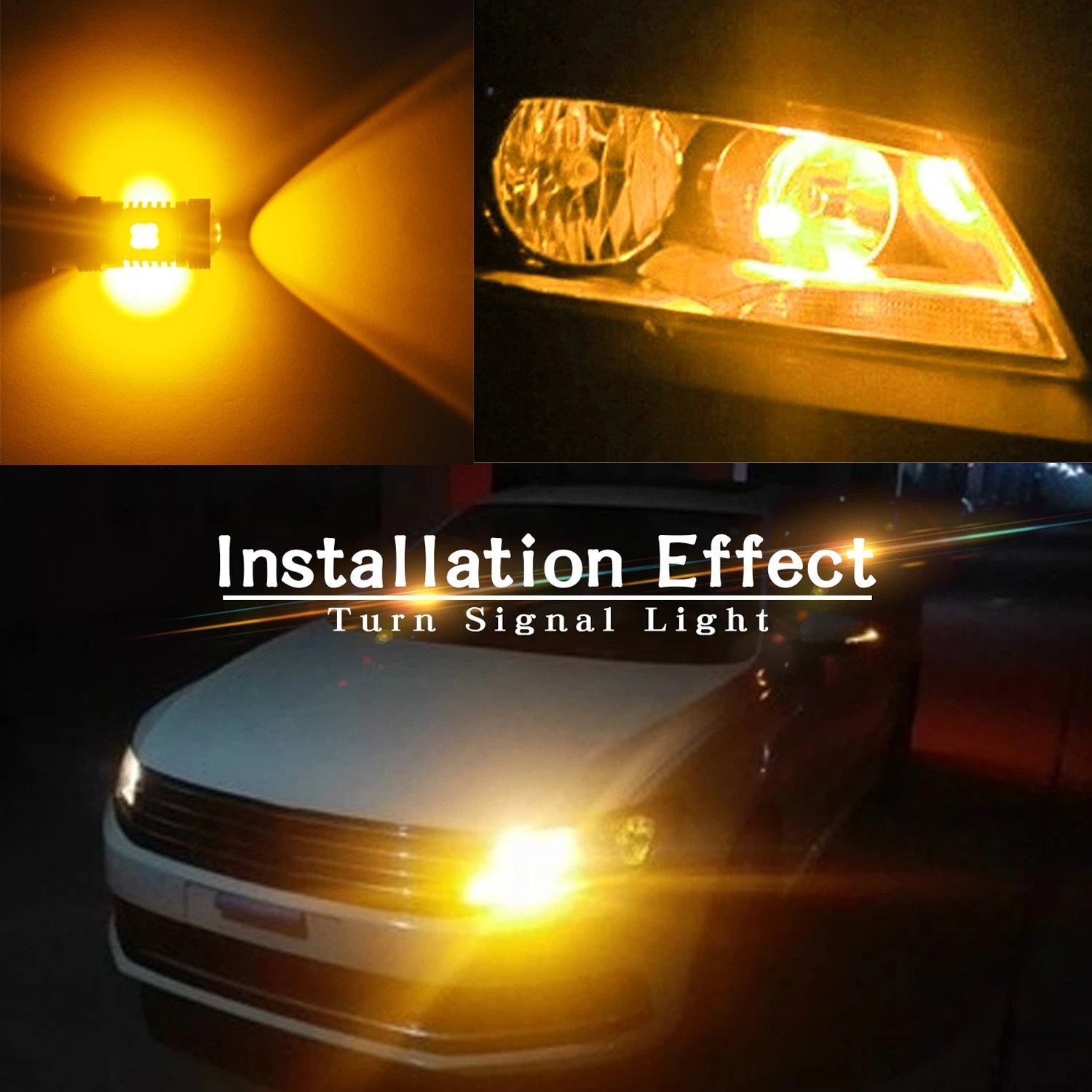 AUXITO Rear Turn Signal Light Amber Yellow Blinker Lamps LED Bulbs For Nissan A AUXITO