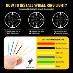 15.5″ 3 Row IP68 LED Wheel Ring Rim Lights RGB Color Turn Signal Bluetooth APP A 6B93BC-57