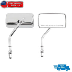 Retro Rectangle Motorcycle Rearview Mirrors For Harley Street Glide Fat Boy FLHX