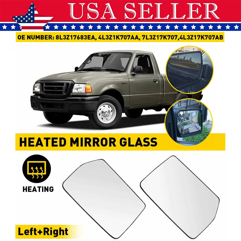FOR 2004-2010 FORD F-150 FRONT RIGHT SIDE LEFT MIRROR GLASS W/ BACKING PLATE EOA 6B93BC-57