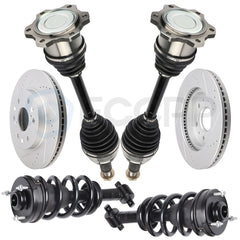 Front CV Axle+Brake Rotors+Complete Struts for Chevrolet Avalanche LTZ 2008-2012 6B93BC-57