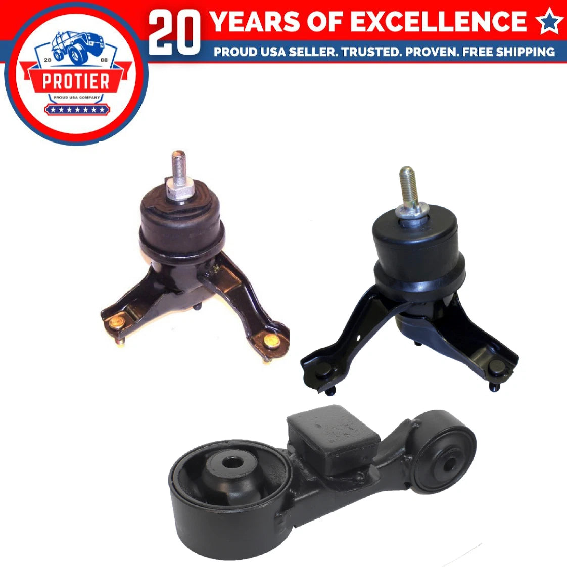 Motor & Trans Mount 3PCS Fit 12-17 Toyota Camry/ 13-18 Avalon 2.5L Hybrid Auto 6B93BC-57