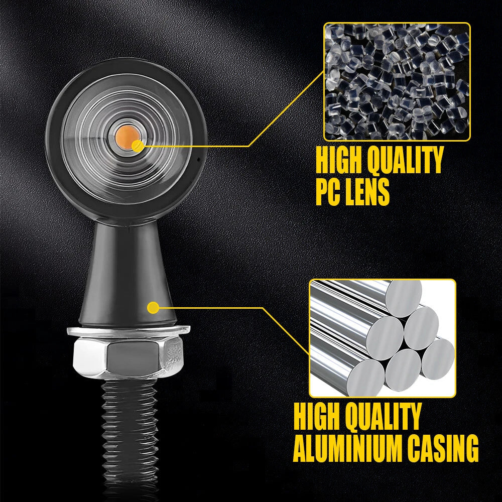Mini Motorcycle LED Bullet Turn Signals Blinker Light Indicator Amber Black EOA 6B93BC-57