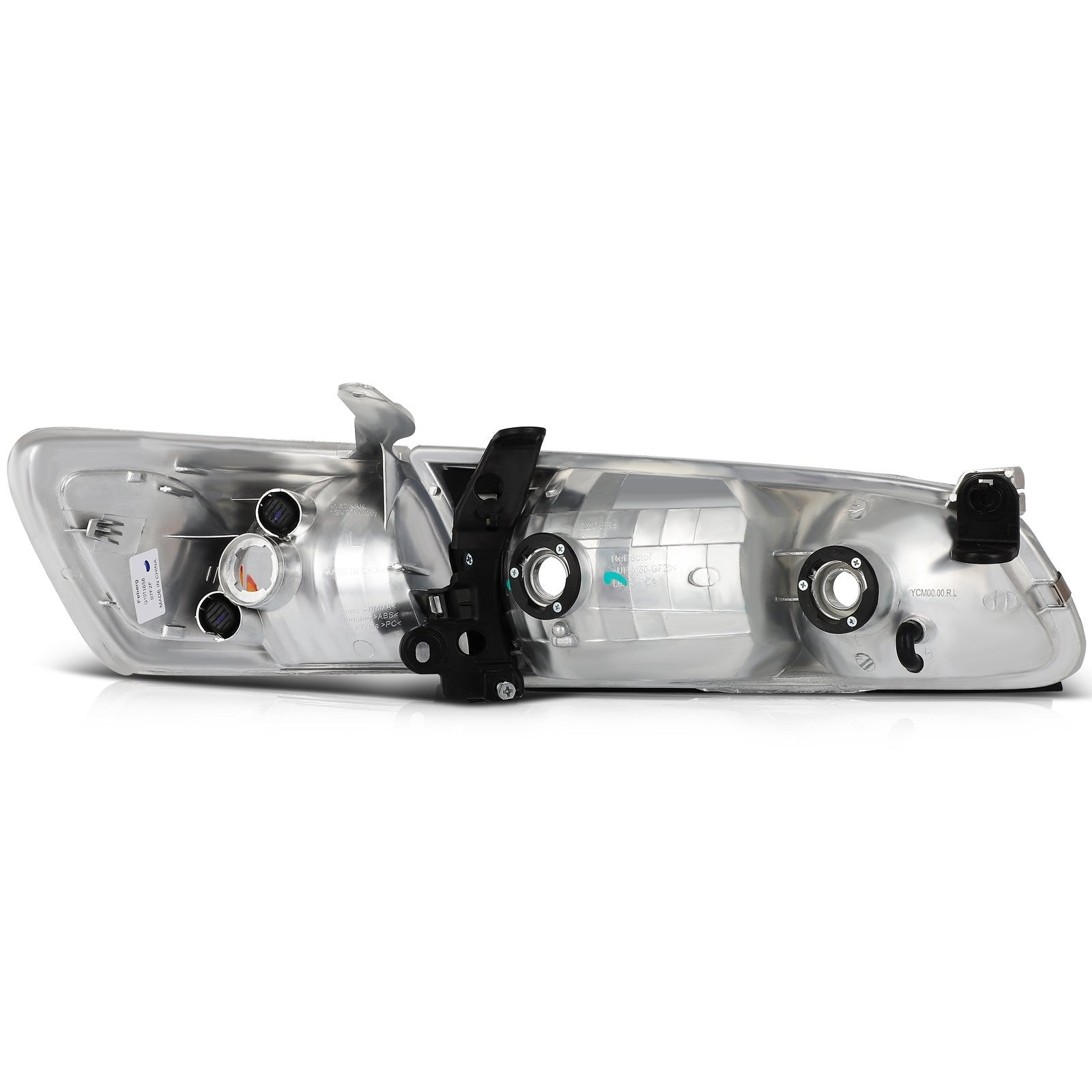 ECCPP Headlights Assembly For Toyota Camry 2000-2001 Pair Kit Chrome Amber 6B93BC-57