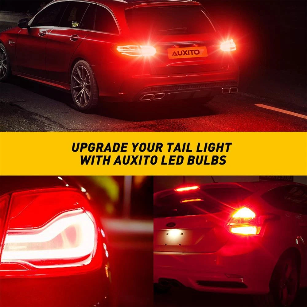 AUXITO 7443 Red LED Brake Tail Parking Stop Light Bulbs Super Bright 7440 7444 A AUXITO