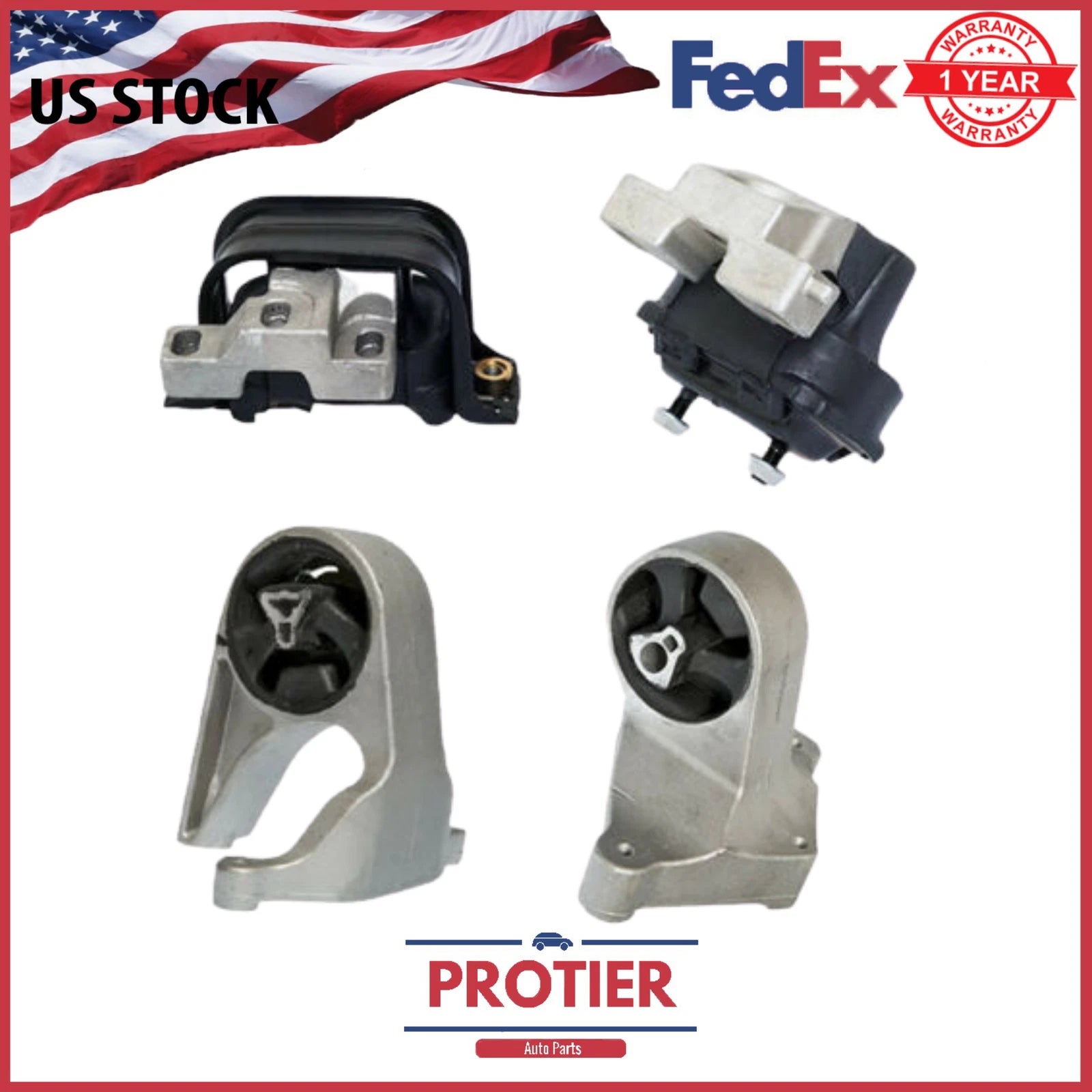 Motor & Trans Mount 4PCS for 2001-2006 Chrysler Sebring except Coupe 2.4/2.7L 6B93BC-57