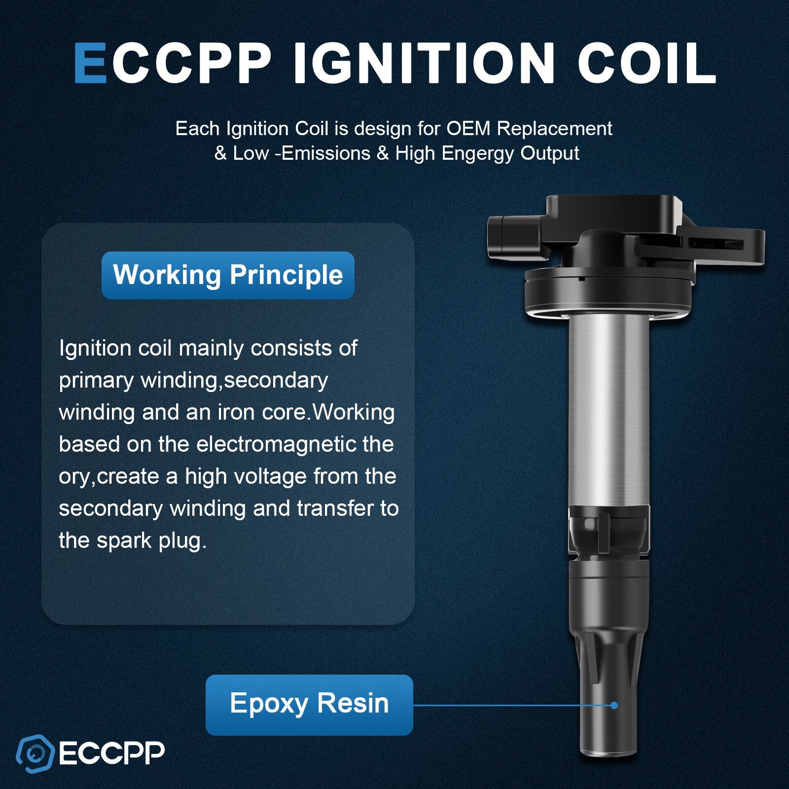 ECCPP 6 Ignition Coils For 4.2L V8 Jaguar S-Type Super Vanden Plas XF XJ8 XJR XK ECCPP