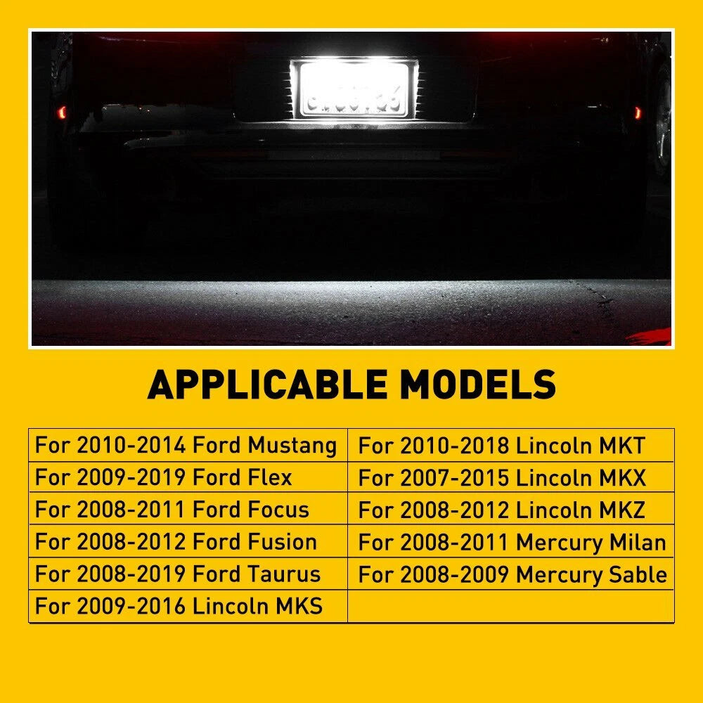 For 2010-14 Ford Mustang Flex "BRIGHTEST" WHITE LED License Plate Light Housing 6B93BC-57