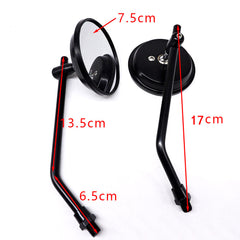 10mm Motorcycle Side Mirrors Long Stem for Yamaha Honda Kawasaki Suzuki Vespa US
