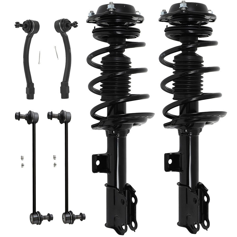 6x Front  Complete Struts Sway Bars Outer Tie Rods For Hyundai Elantra 2011-2016 6B93BC-57