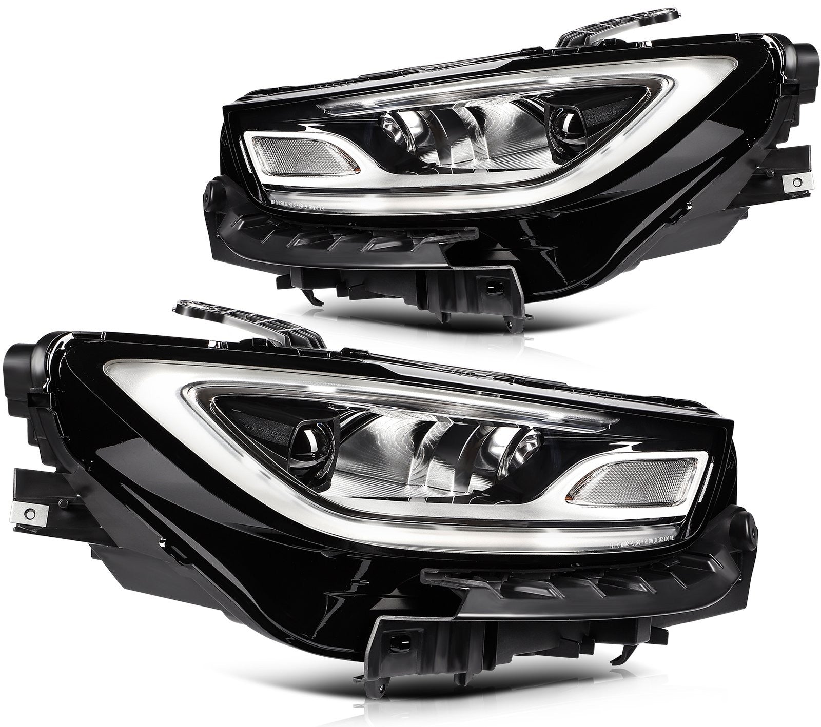 Pair Kit LED Headlights Assembly For 2021-2024 Chrysler Pacifica 3.6L Black 6B93BC-57