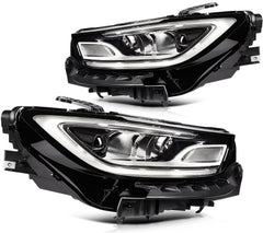 Pair Kit LED Headlights Assembly For 2021-2024 Chrysler Pacifica 3.6L Black 6B93BC-57