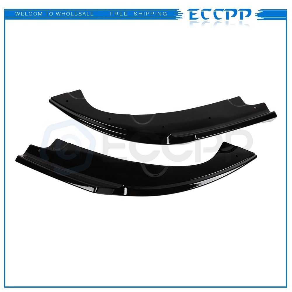 Fits 16-18 Honda Civic 2x Glossy Black Rear Bumper Lip Diffuser Splitter 6B93BC-57