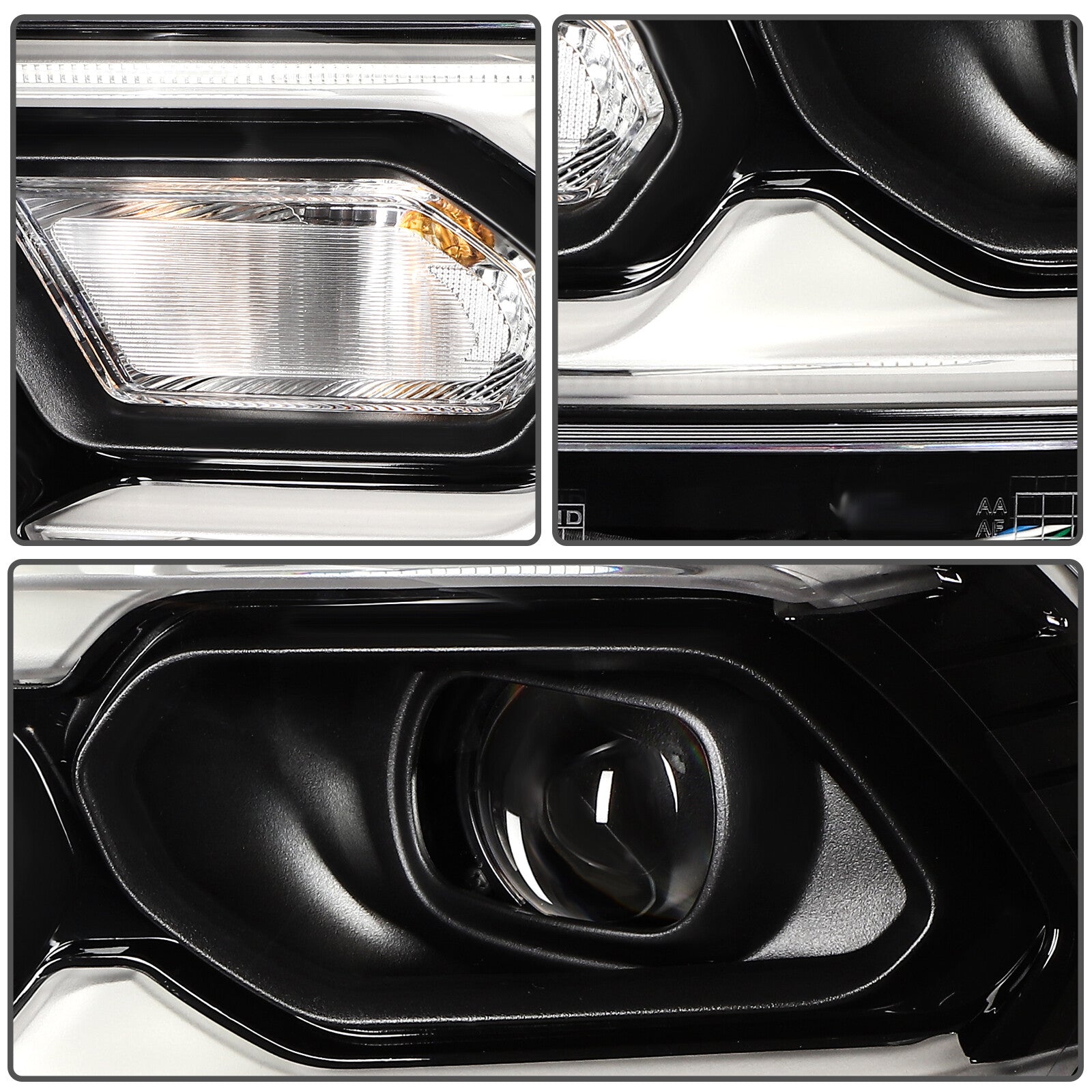Headlights Assembly L+R For 2024-2021 Dodge Durango Black Housing w/LED DRL 6B93BC-57