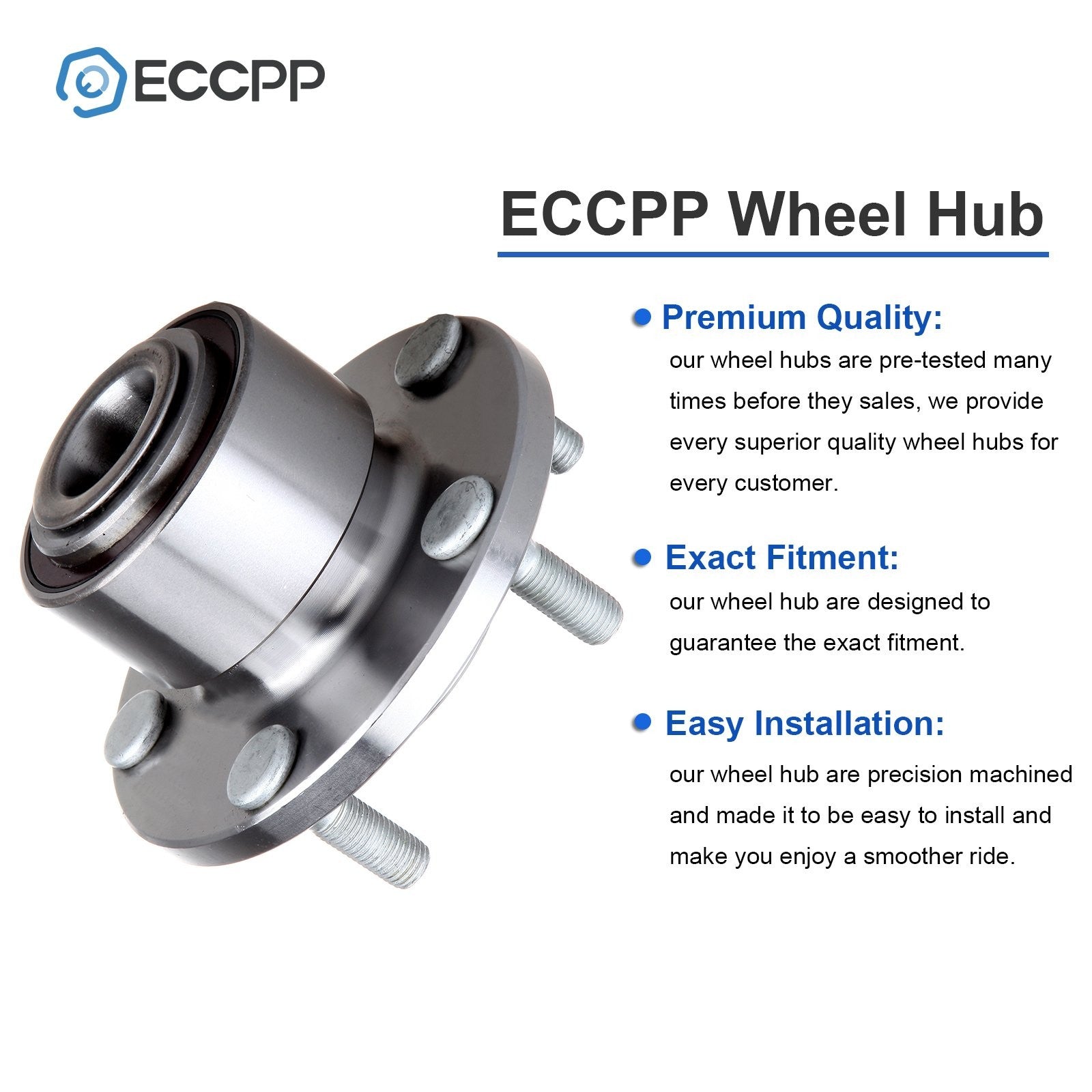 2Pcs Wheel Hub Bearings Assembly Front For Mazda 3 Hatchback 5x4.25 Bolt Pattern 6B93BC-57