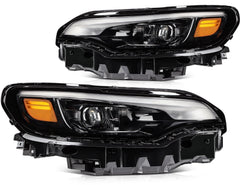 ECCPP LED Headlights Assembly For Jeep Cherokee 2019-2021 Pair Kit Black Amber 6B93BC-57