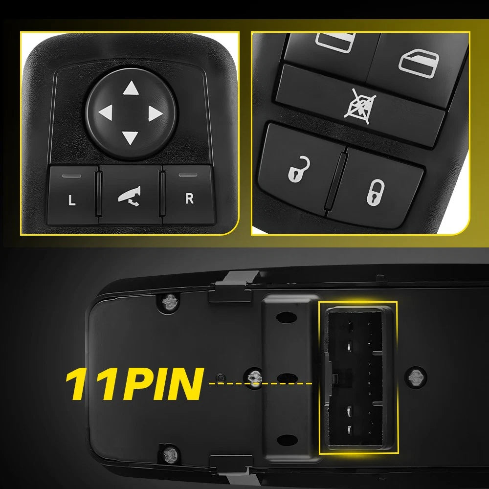 For 2016-2022 Ram 1500 2500 Left Driver Side Master Power Window Control Switch 6B93BC-57