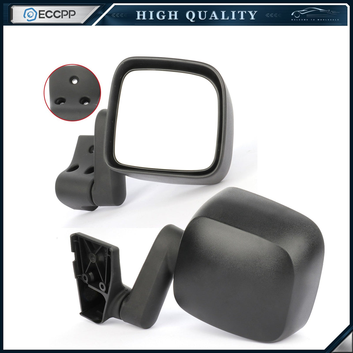 Manual Mirrors For 2003-2006 JEEP WRANGLER TJ LH & RH Side Black Foldaway 6B93BC-57