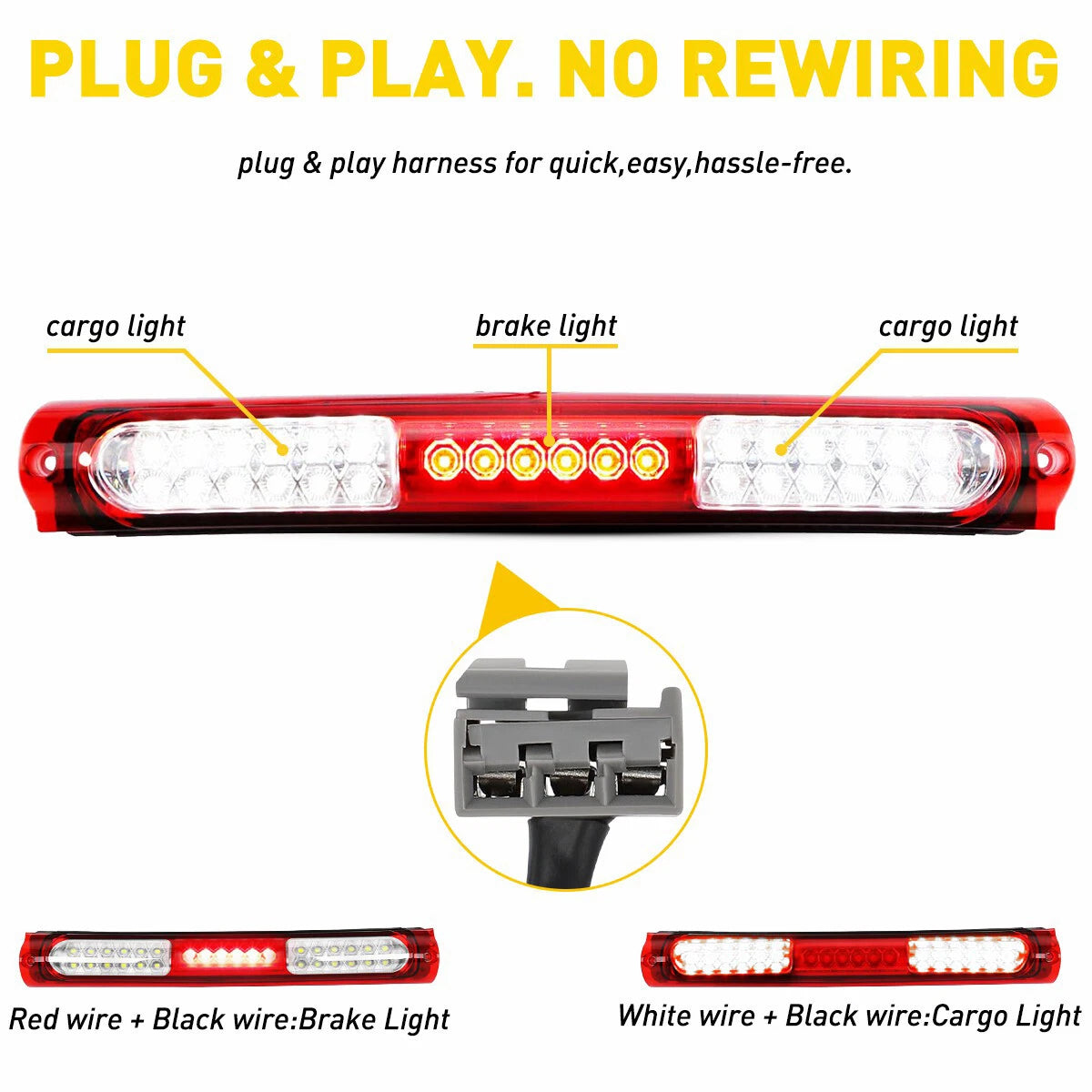 FITS FOR 1997-2003 FORD F-150 PICKUP TRUCK REAR THIRD 3RD BRAKE LIGHT TAIL LAMP 6B93BC-57