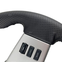 Steering Wheel Wrap For Nissan Frontier 2005-2021 Black Perforated Leather Cover