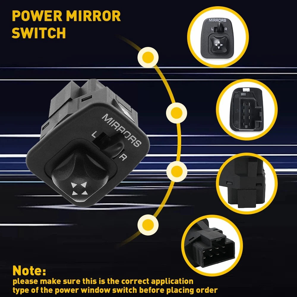 Power Mirror Switch DS1750 for 1999-03 Ford F150 Truck Driver Side Mirror Switch 6B93BC-57