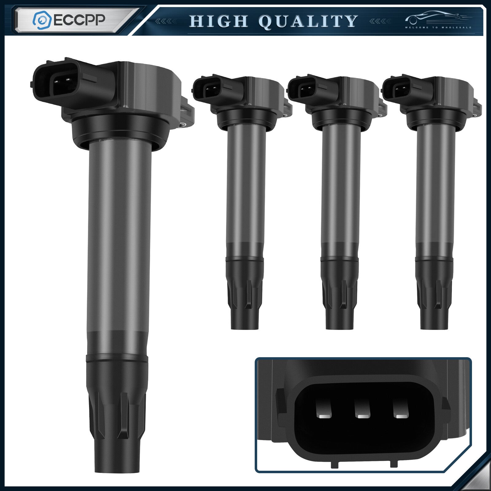 ECCPP 4 Ignition Coils For 09-17 Lancer 2.4L 07-16 Outlander 3.0L ECCPP