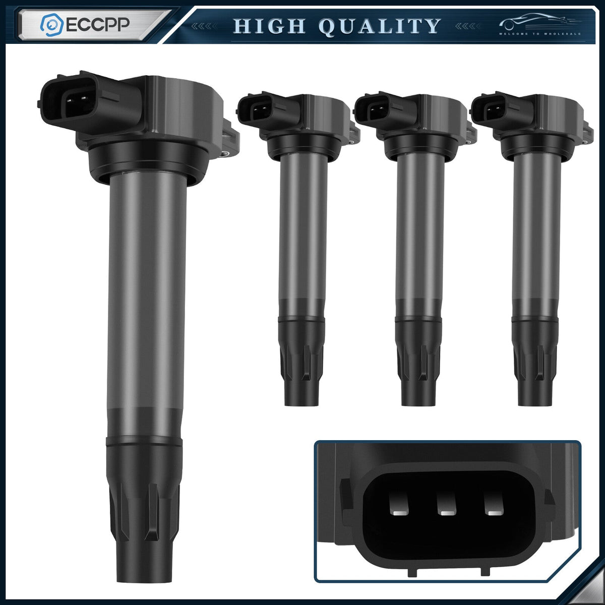 ECCPP 4 Ignition Coils For 09-17 Lancer 2.4L 07-16 Outlander 3.0L ECCPP