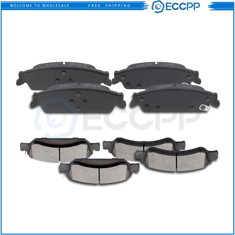 Front and Rear Performance Ceramic Brake Pads Kit for Chevy Silverado 1500 5.3L 6B93BC-57