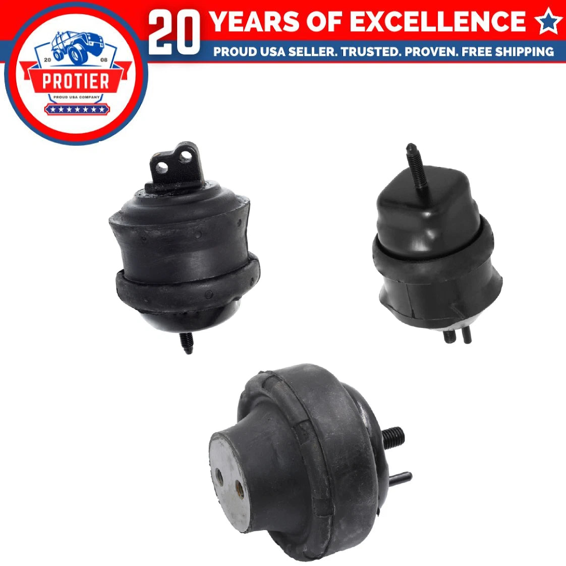 Motor & Trans Mount Set for 1994-1995 Ford Taurus 3.0L Vulcan for Auto 3PCS 6B93BC-57