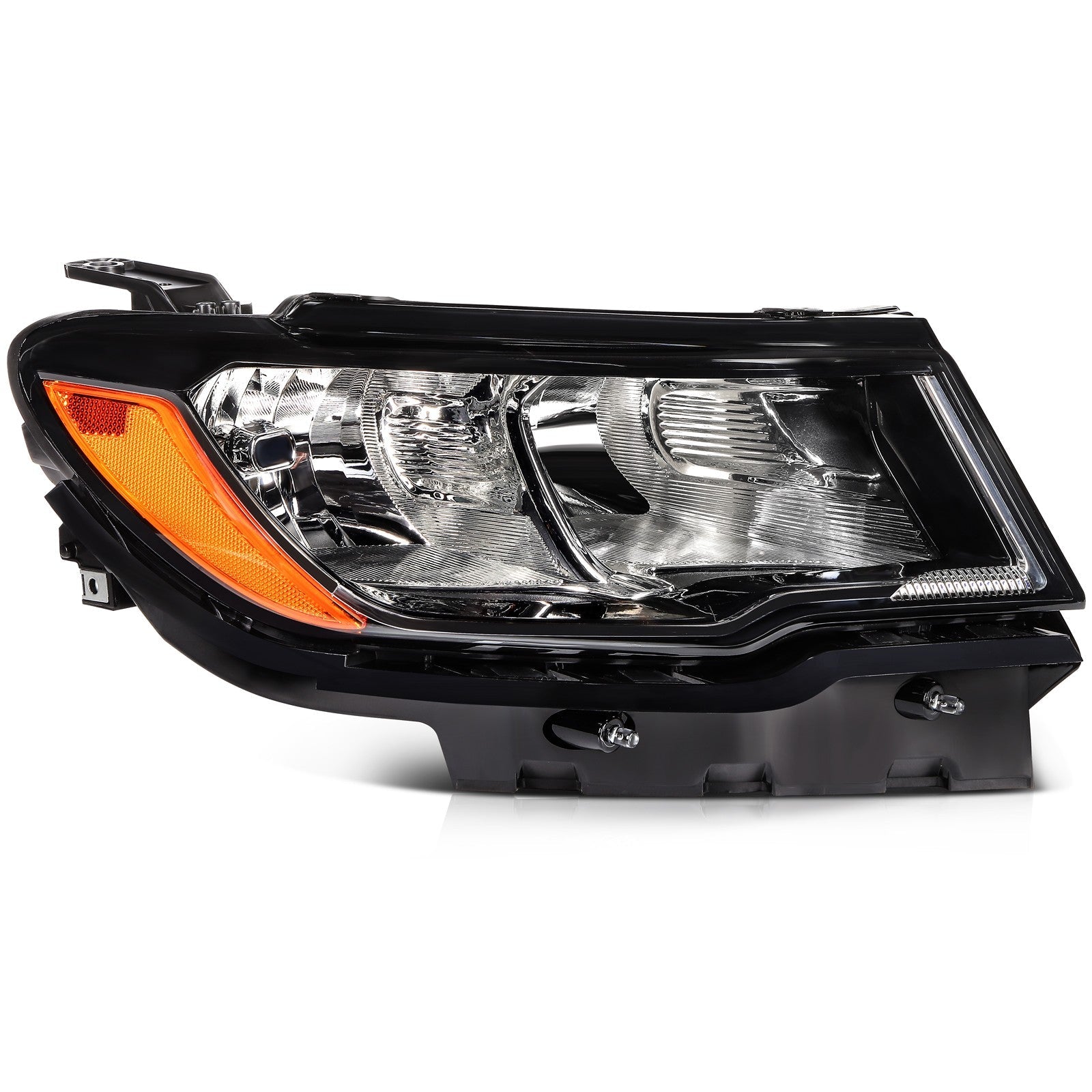 Passenger Side Headlight Assembly For 2017-2021 Jeep Compass Black Housing 6B93BC-57