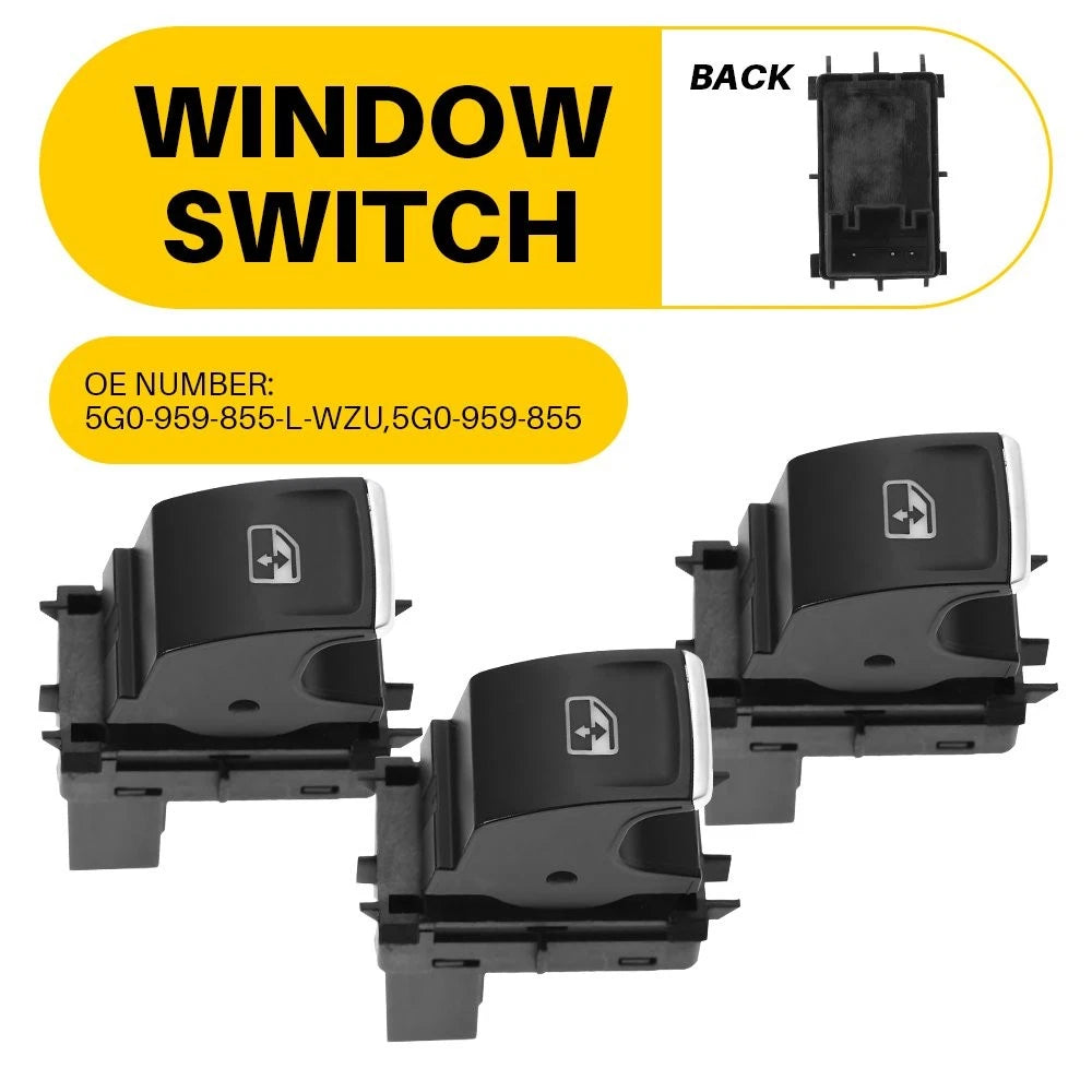 3X Power Window Control Switch Button for 2018-2021 VW Tiguan 2016-2019 e-Golf A 6B93BC-57