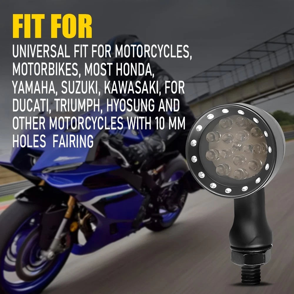 Universal Motorcycle Turn Signal Light Front LED Blinkers Indicators For Honda A 6B93BC-57