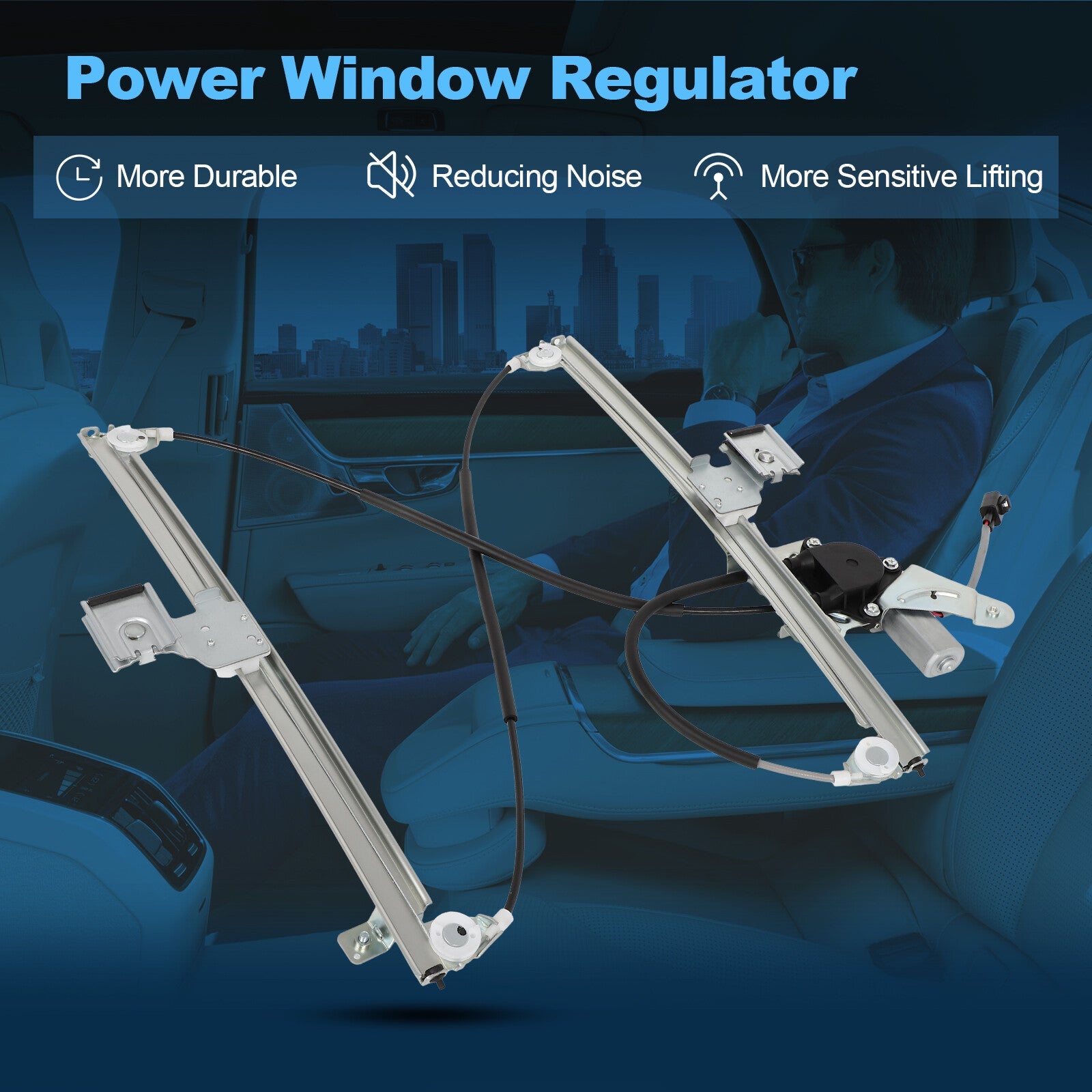 For Chevrolet Silverado 2001-2006 Rear Passenger Side Window Regulator w/ Motor 6B93BC-57